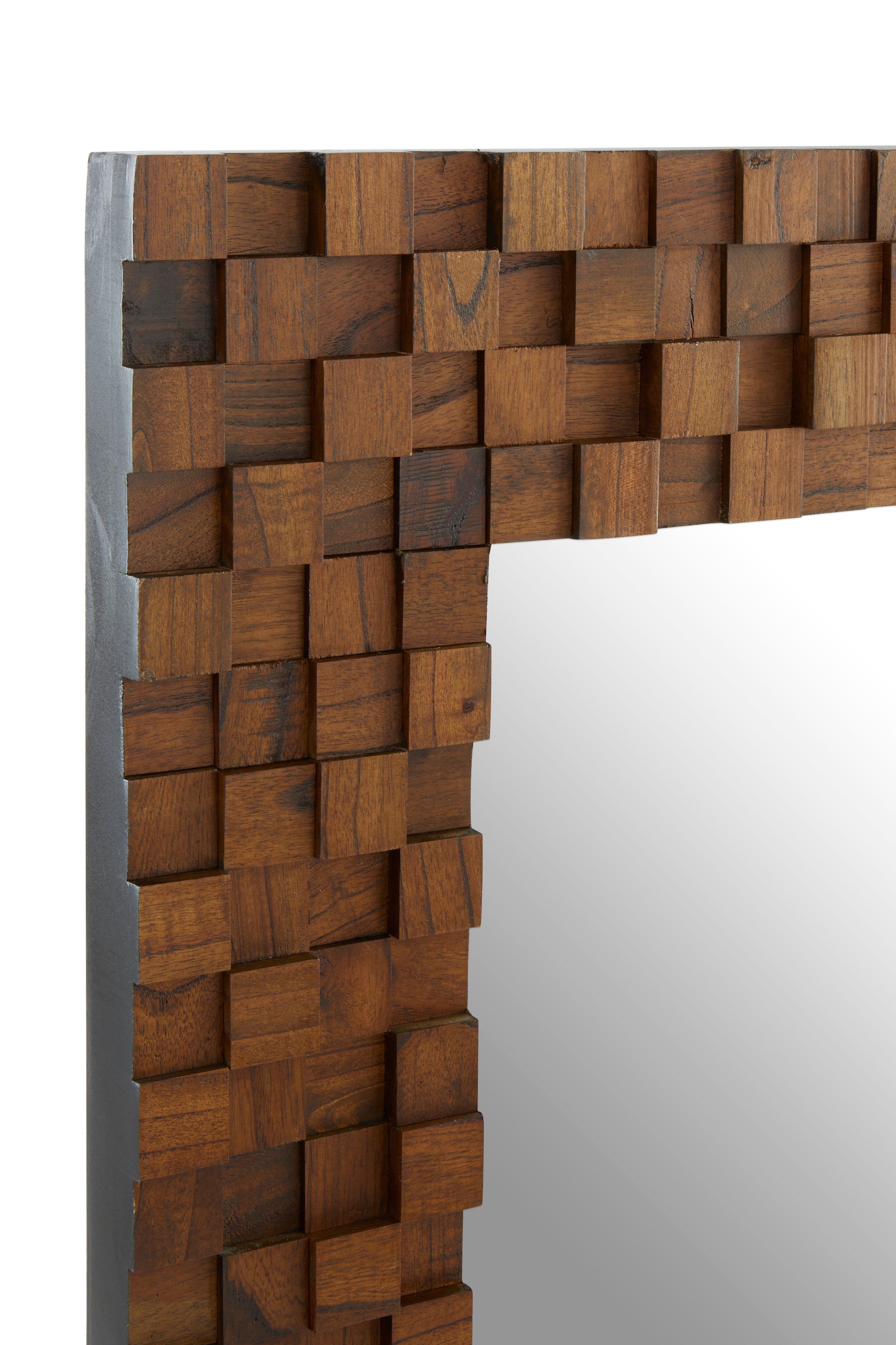 Hidcote Red Beach Wood 3D Wall Mirror